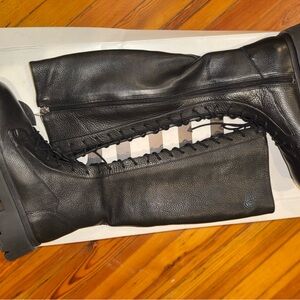 SCHUTZ Black Lace Up Tiana Boots